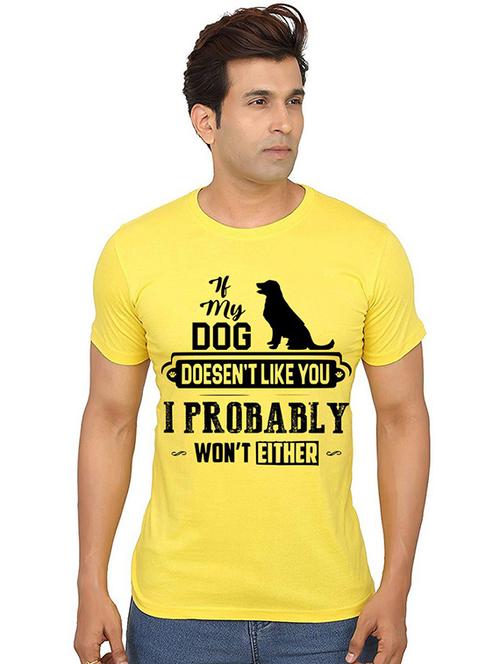 men round neck front print t-shirt - 20990610 - Very Small Image - 1