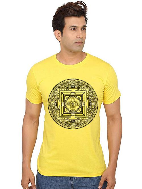 men round neck front print t-shirt - 20990671 - Very Small Image - 1