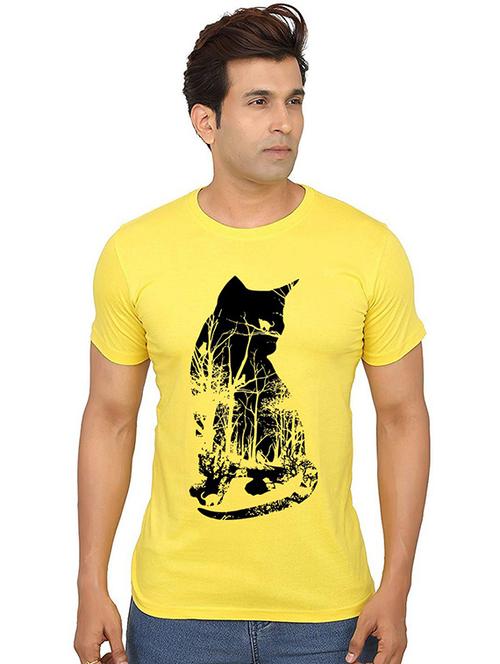 men round neck front print t-shirt - 20990683 - Very Small Image - 1