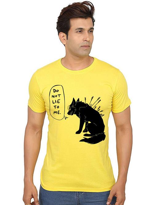 men round neck front printed t-shirt - 20990707 - Very Small Image - 1