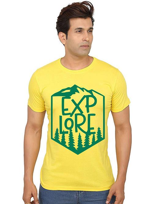 men's round neck front print t-shirt - 20990718 - Very Small Image - 1