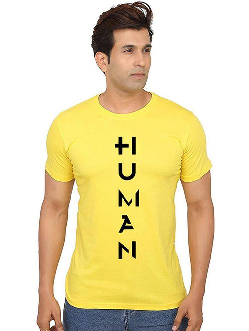 men round neck front print cotton t-shirt - 20990732 - Very Small Image - 1