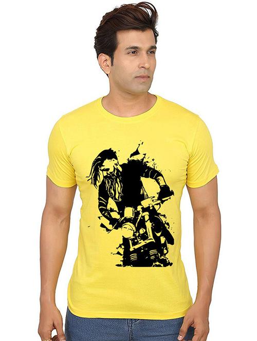 men round neck front print t-shirt - 20990807 - Very Small Image - 1