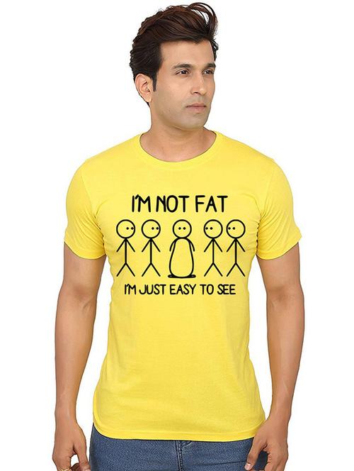 yellow front printed casual t-shirt - 20990817 - Very Small Image - 1