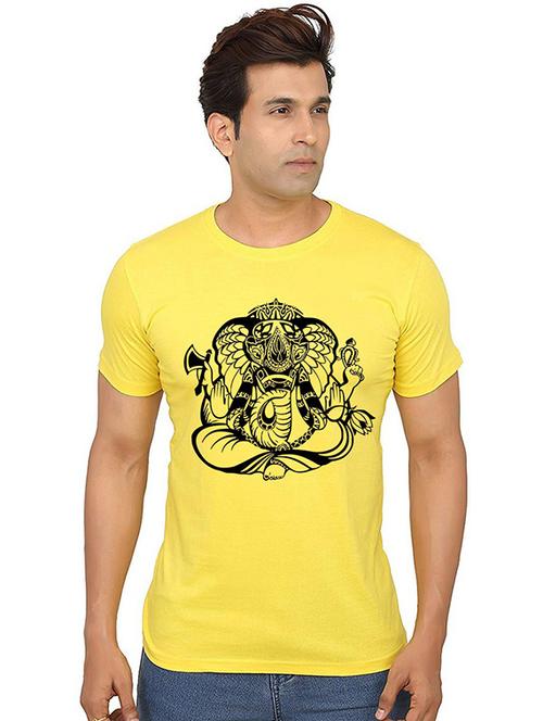 men round neck front printed t-shirt - 20990870 - Very Small Image - 1