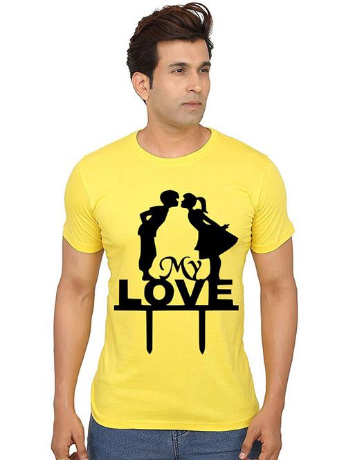 men front print round neck t-shirts - 20990887 - Very Small Image - 1