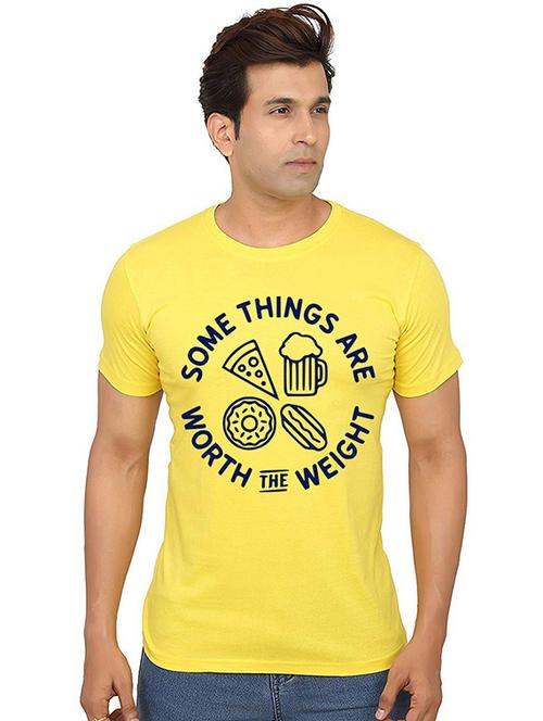 men round neck front print t-shirts - 20990905 - Very Small Image - 1