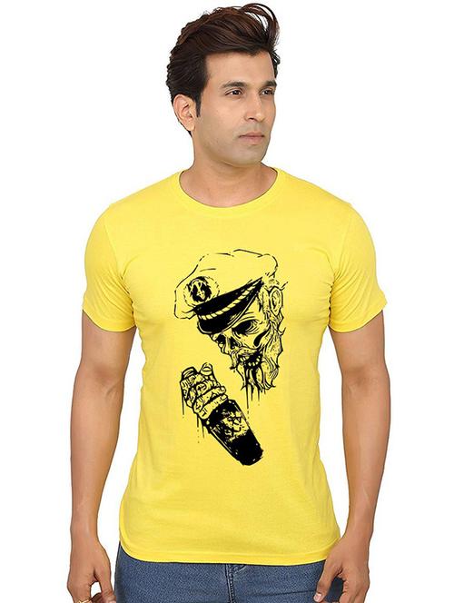 men round neck front print t-shirt - 20990933 - Very Small Image - 1