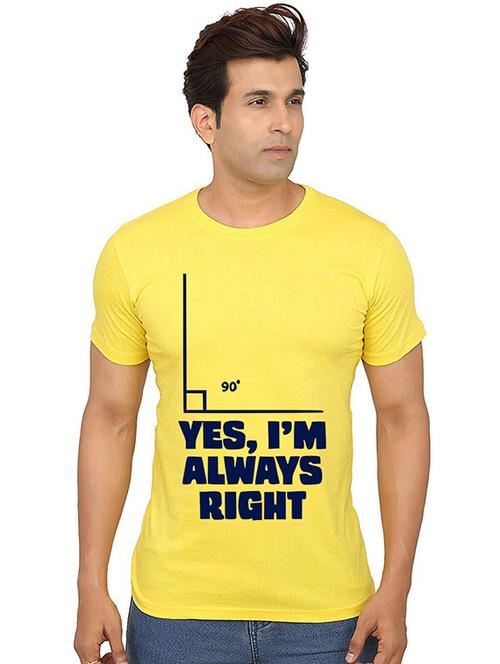 yellow front printed casual t-shirt - 20990952 - Very Small Image - 1