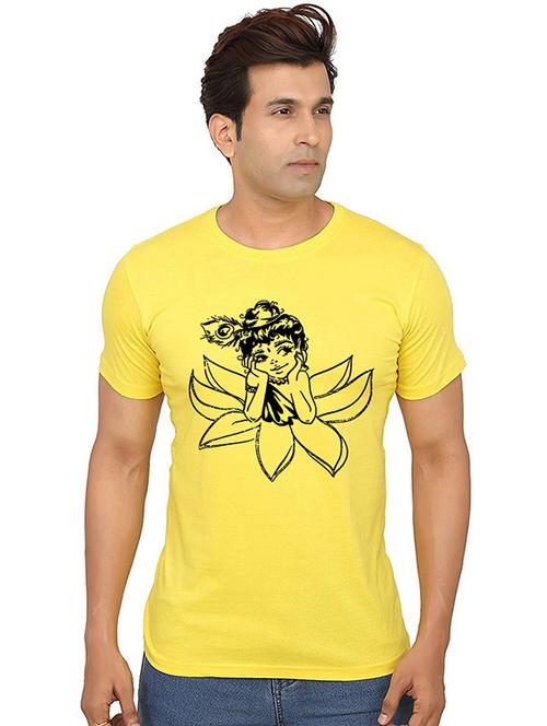 men round neck front print t-shirt - 20991013 - Very Small Image - 1