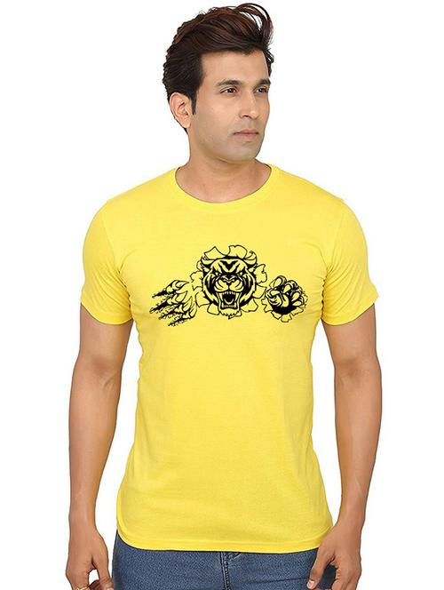 men round neck chest print t-shirt - 20991096 - Very Small Image - 1