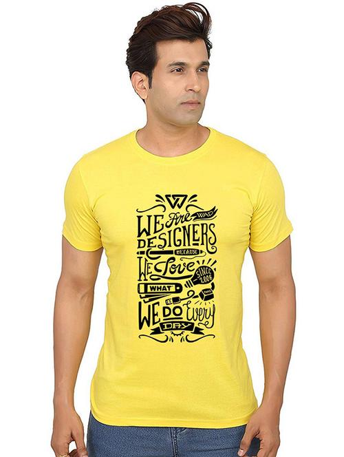 men round neck front print t-shirt - 20991121 - Very Small Image - 1