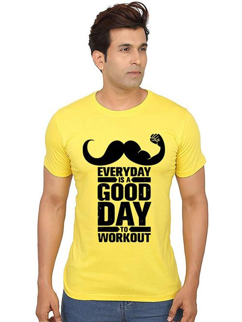 men round neck front print cotton t-shirt - 20991202 - Very Small Image - 1