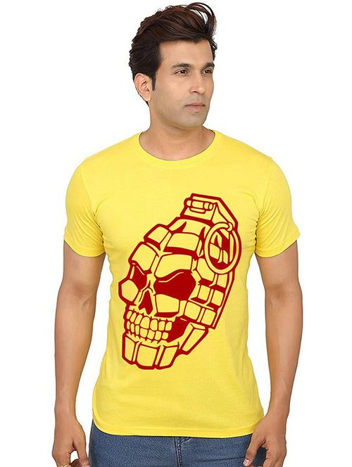 men round neck front printed t-shirt - 20991242 - Very Small Image - 1