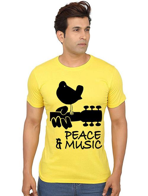 men round neck front print t-shirt - 20991245 - Very Small Image - 1