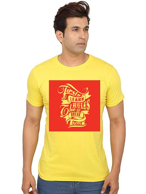 men round neck front print t-shirt - 20991281 - Very Small Image - 1