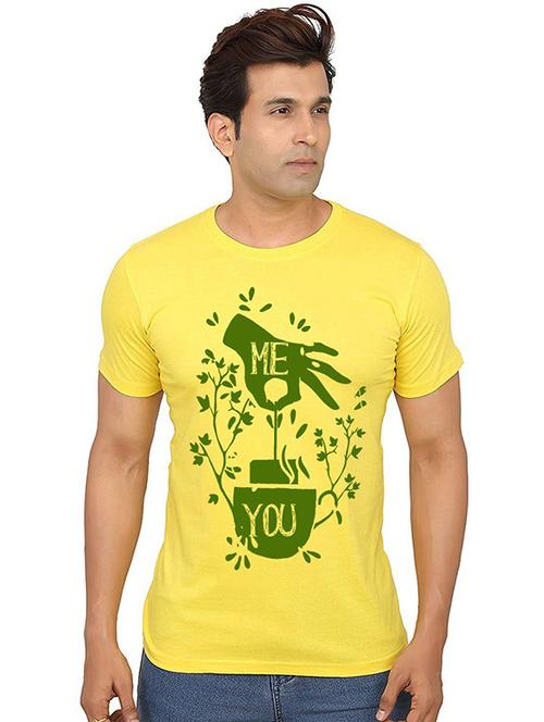 men round neck front print t-shirts - 20991302 - Very Small Image - 1