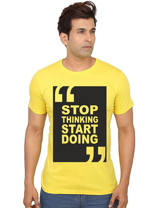 men round neck front print t-shirts - 20991320 - Very Small Image - 1