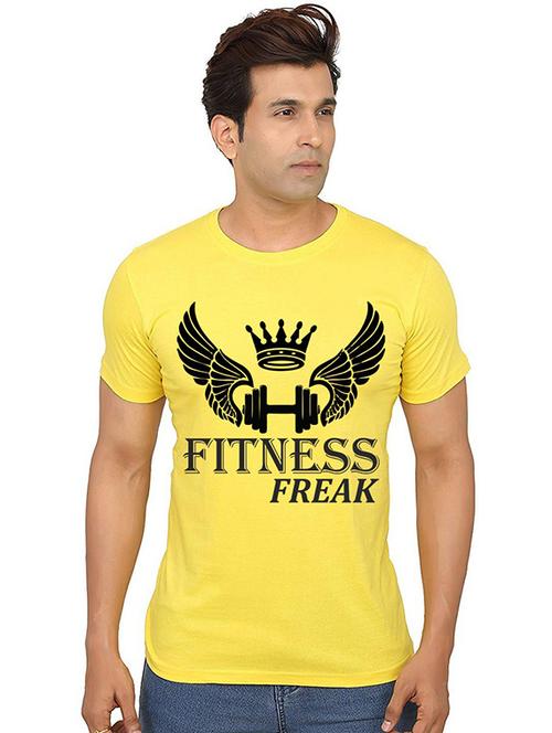 men round neck front print t-shirt - 20991339 - Very Small Image - 1