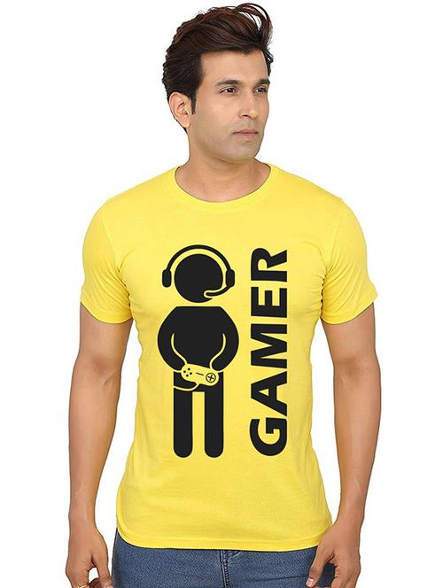 men round neck front print t-shirt - 20991440 - Very Small Image - 1