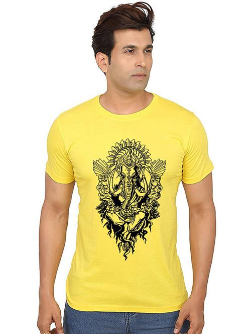 men round neck front print t-shirt - 20991529 - Very Small Image - 1