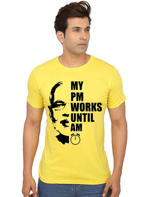 men front print round neck t-shirts - 20991546 - Very Small Image - 1