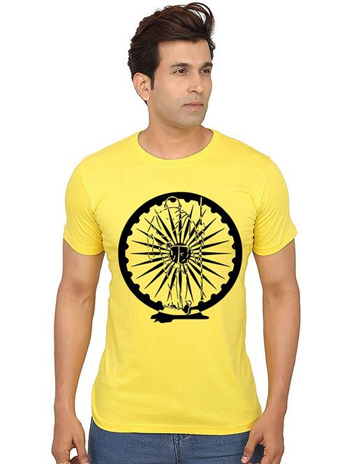 men round neck front print t-shirt - 20991569 - Very Small Image - 1