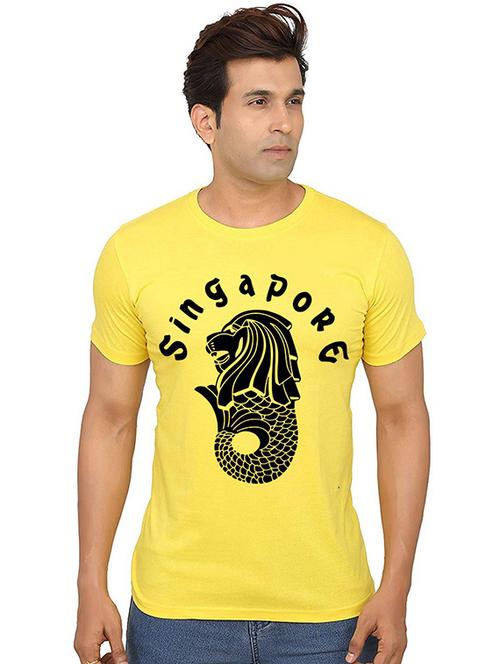 men front print round neck t-shirts - 20991684 - Very Small Image - 1