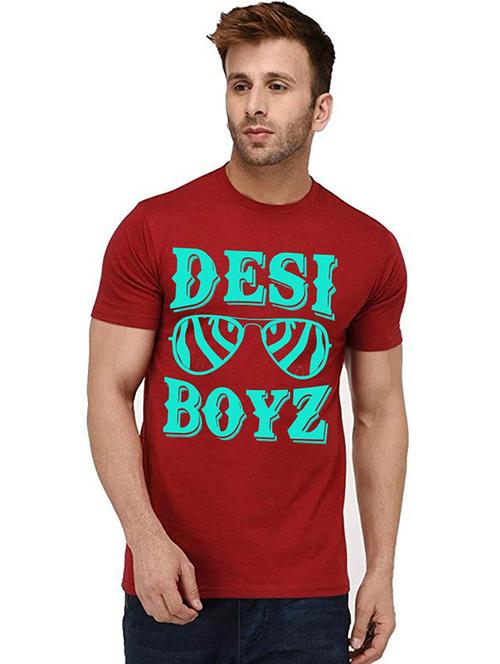 men round neck front print t-shirt - 20991743 - Very Small Image - 1