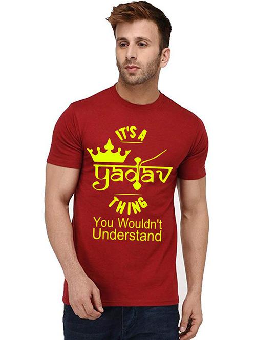 men round neck front print t-shirt - 20991770 - Very Small Image - 1