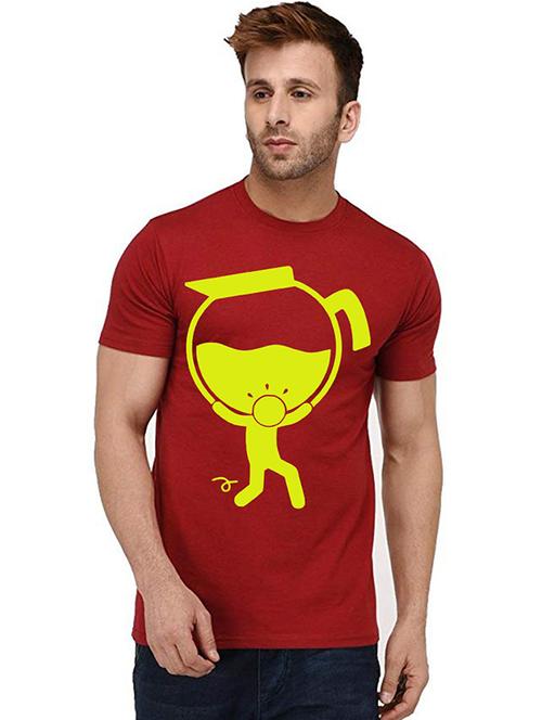 men round neck front print t-shirt - 20991798 - Very Small Image - 1