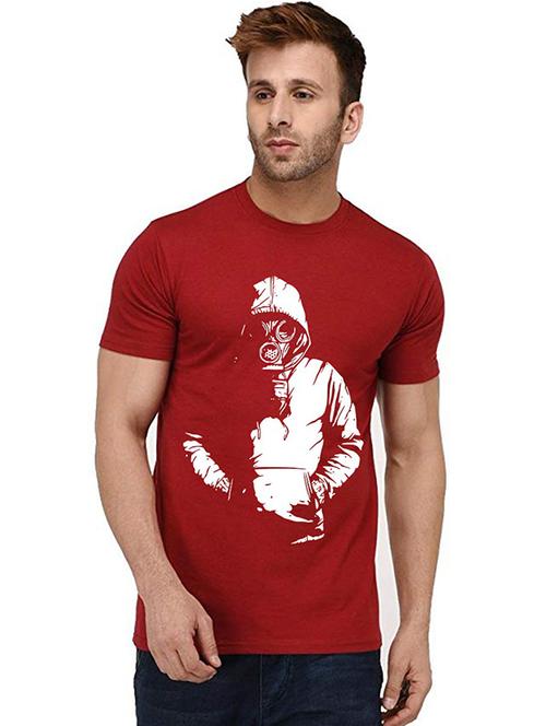 men round neck front printed t-shirt - 20991997 - Very Small Image - 1