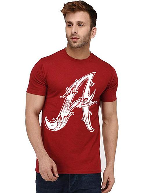 men round neck front print t-shirt - 20992070 - Very Small Image - 1