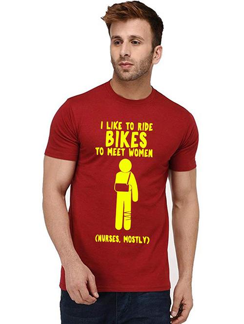 men round neck front print t-shirt - 20992113 - Very Small Image - 1