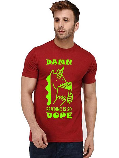 men round neck front print t-shirt - 20992120 - Very Small Image - 1