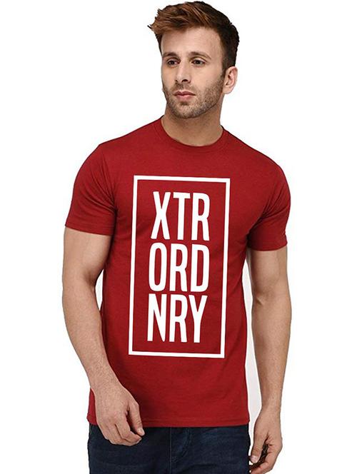 men round neck front print t-shirt - 20992228 - Very Small Image - 1