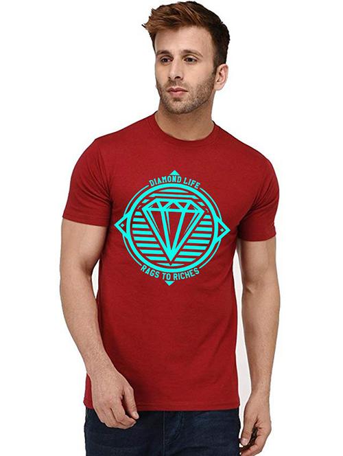 men round neck front print t-shirts - 20992229 - Very Small Image - 1