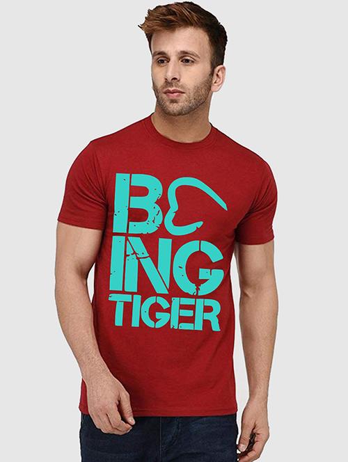 men round neck front print t-shirt - 20992240 - Very Small Image - 1