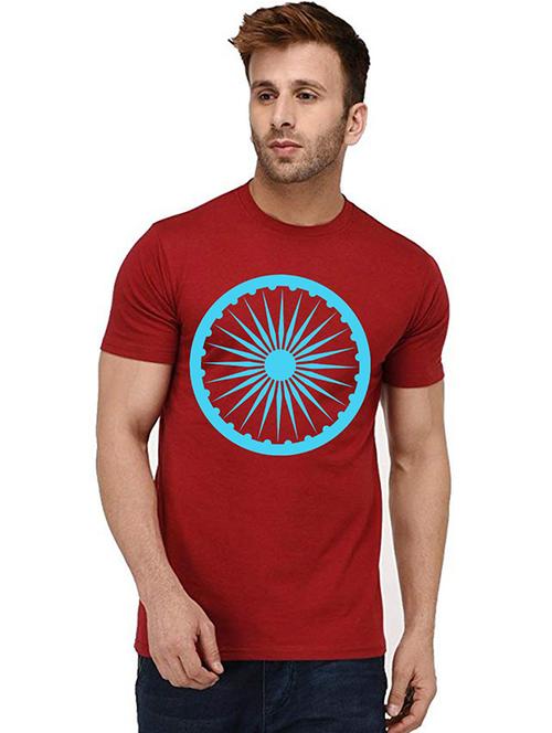men front print round neck t-shirt - 20992337 - Very Small Image - 1
