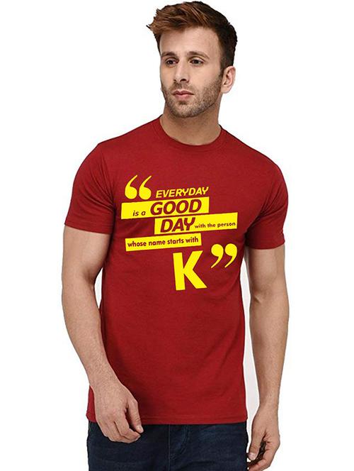 men round neck front print t-shirt - 20992356 - Very Small Image - 1