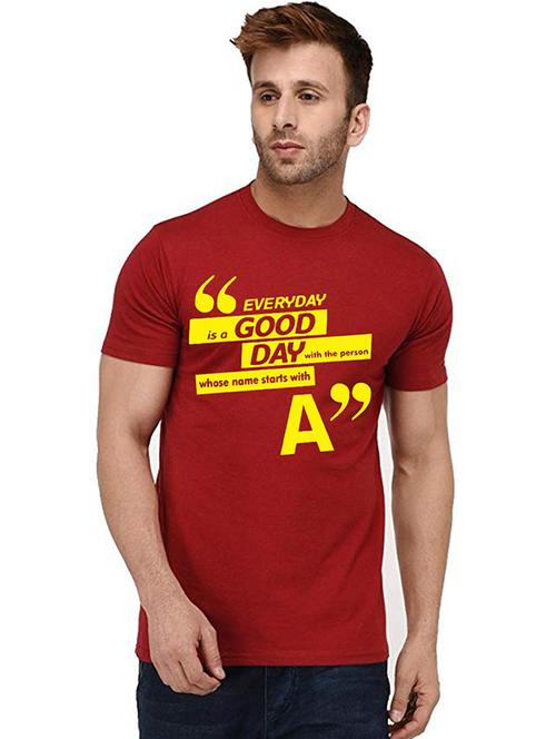 men round neck front print t-shirt - 20992359 - Very Small Image - 1