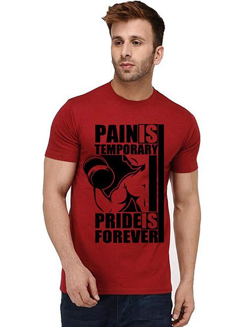 men round neck front print t-shirt - 20992711 - Very Small Image - 1