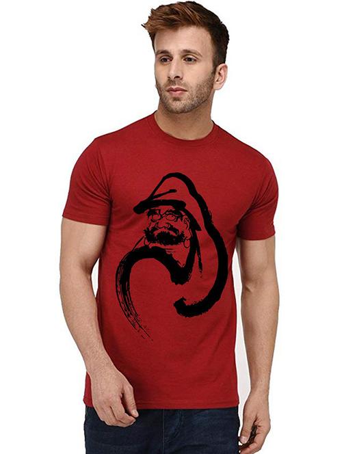 red front printed casual t-shirt - 20992720 - Very Small Image - 1