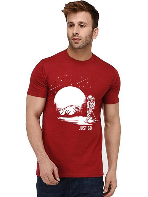 red front printed casual t-shirt - 20992743 - Very Small Image - 1
