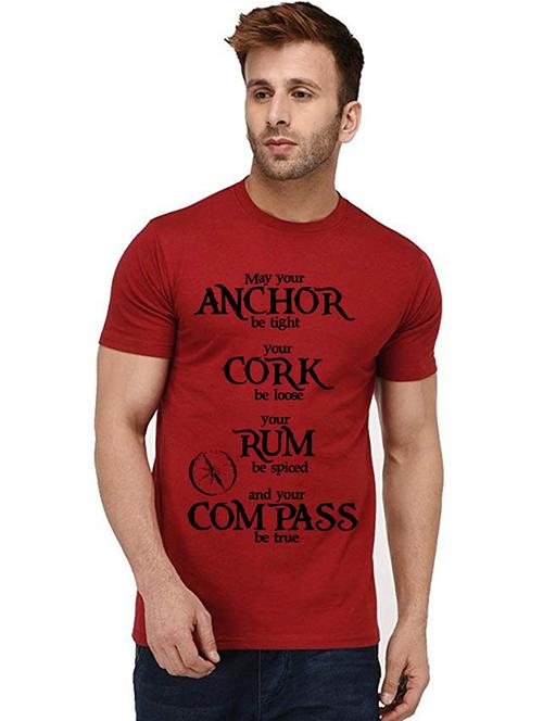 men round neck front print t-shirt - 20992762 - Very Small Image - 1