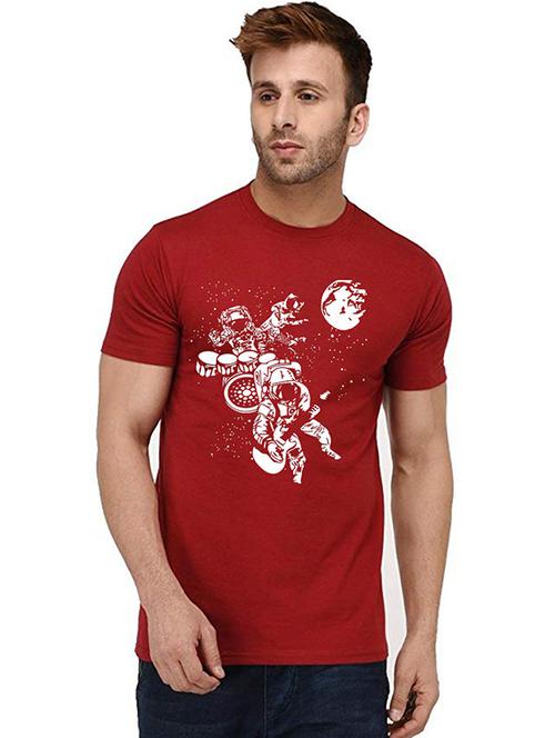 men round neck front print t-shirt - 20992766 - Very Small Image - 1