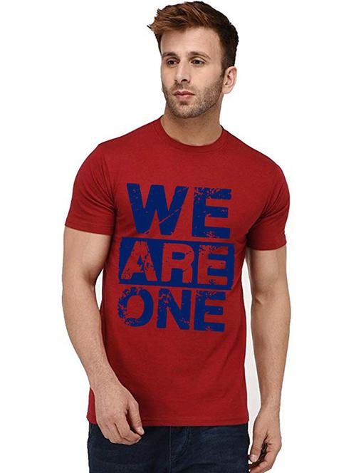 men round neck front print t-shirt - 20992831 - Very Small Image - 1