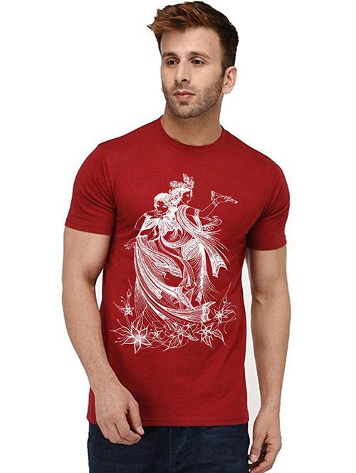 men round neck front print t-shirt - 20992859 - Very Small Image - 1