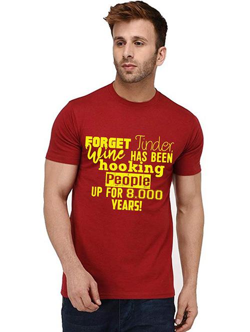 men round neck front print t-shirt - 20992977 - Very Small Image - 1