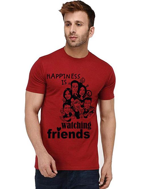 men round neck front print t-shirt - 20993107 - Very Small Image - 1